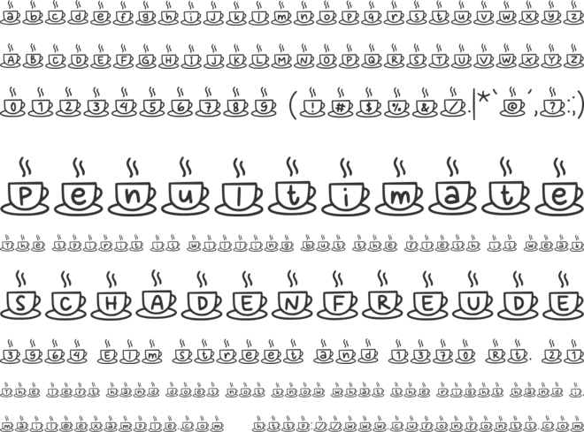 Coffee Mocca font preview