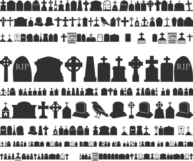 Cemetery Icons font preview