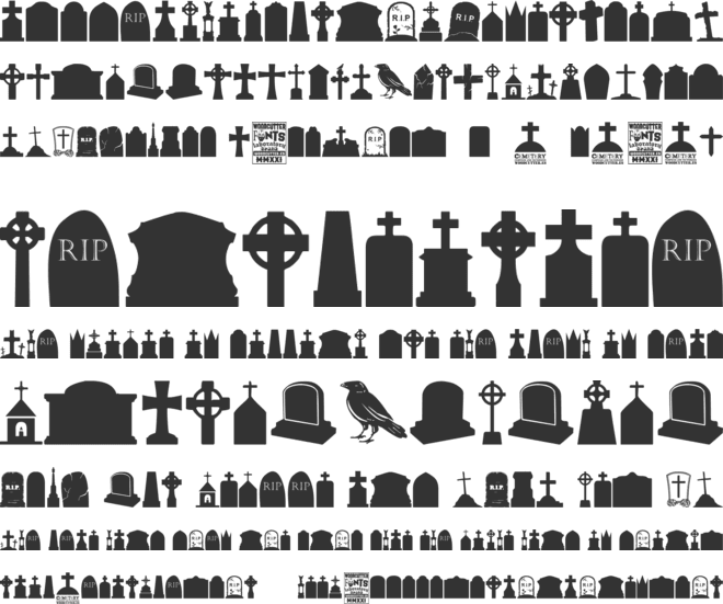 Cemetery Icons font preview