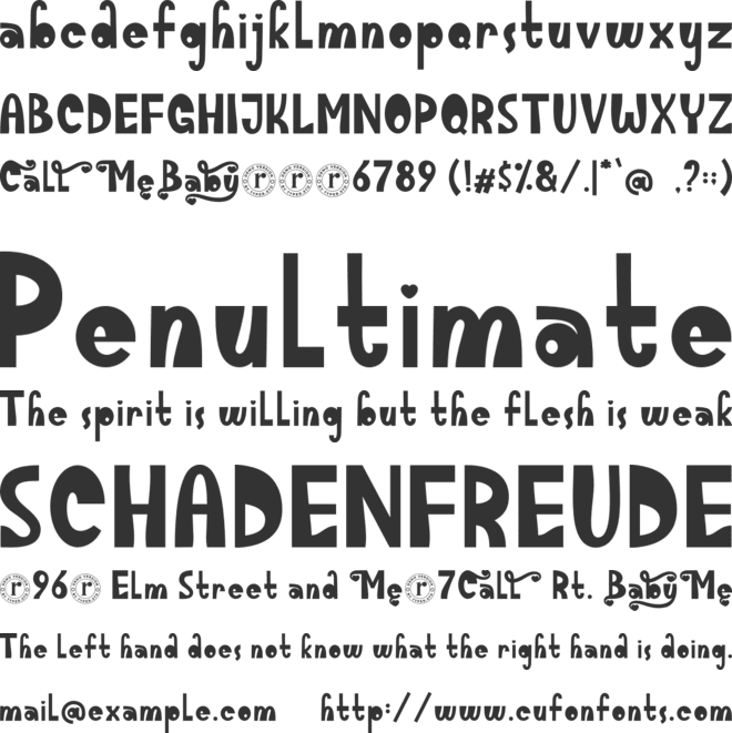 Call Me Baby font preview