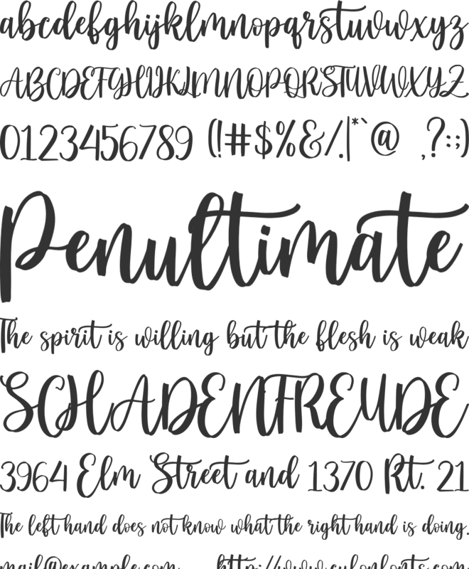 Things Love font preview