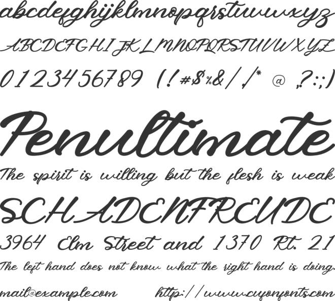 Micahel font preview