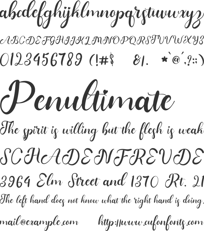 Bradeat font preview