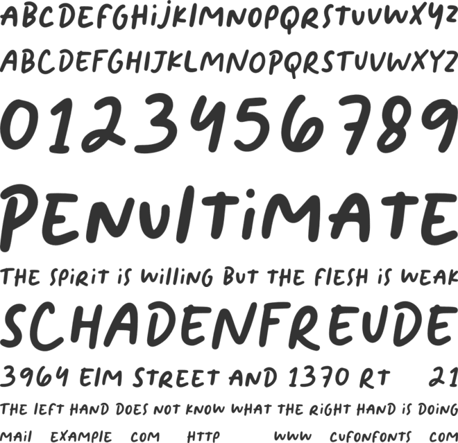 Frenchy font preview
