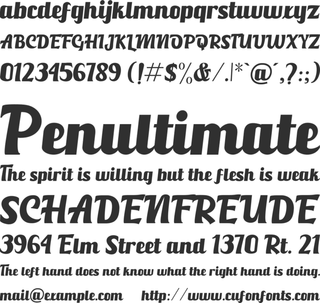 Pinehills font preview