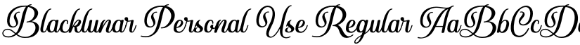 Blacklunar Personal Use Regular font