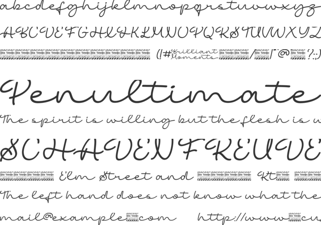 Brilliant Moments Personal Use font preview