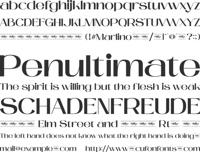 Marlino  Personal Use font preview