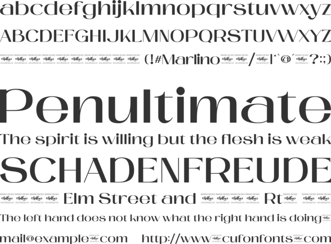 Marlino  Personal Use font preview