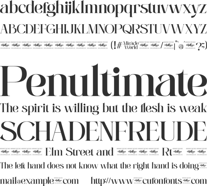 Miracle World Personal Use font preview