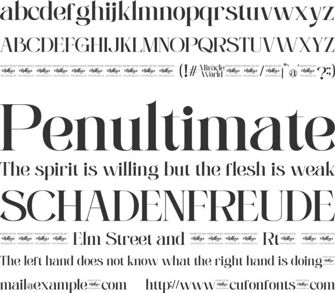 Miracle World Personal Use font preview