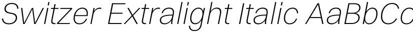 Switzer Extralight Italic font