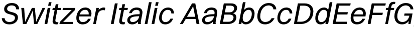 Switzer Italic font