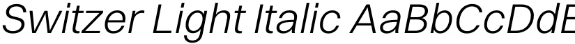 Switzer Light Italic font