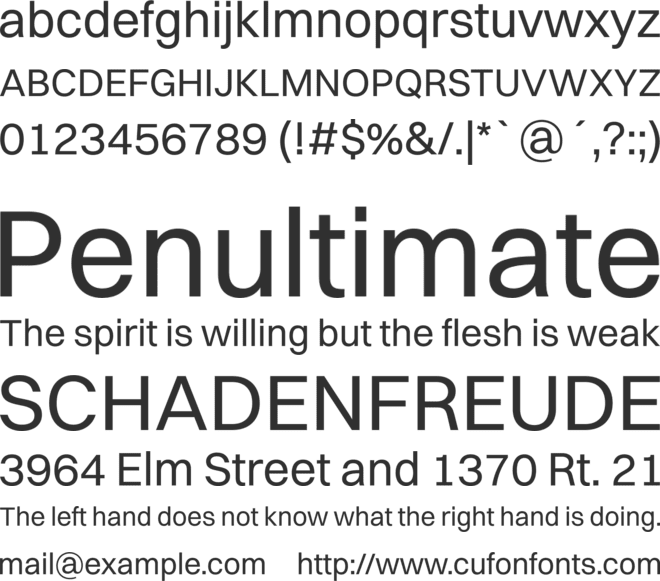 Switzer font preview