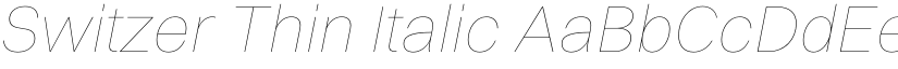 Switzer Thin Italic font
