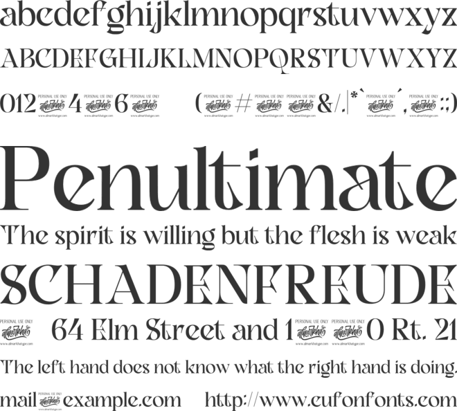 Slagless font preview