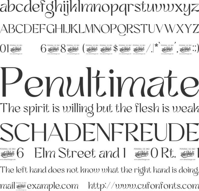 Deglion font preview