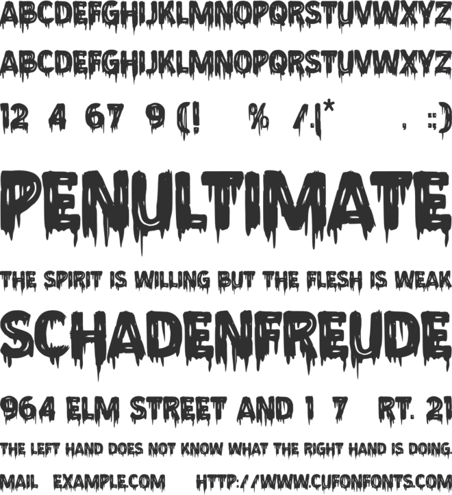 Lonesome Zombies font preview