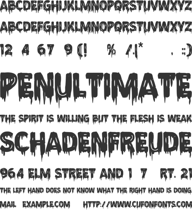 Lonesome Zombies font preview