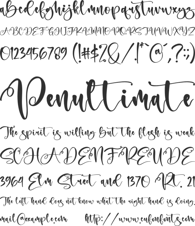 Andita font preview