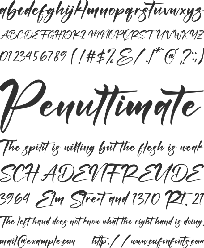 Yaristalia font preview