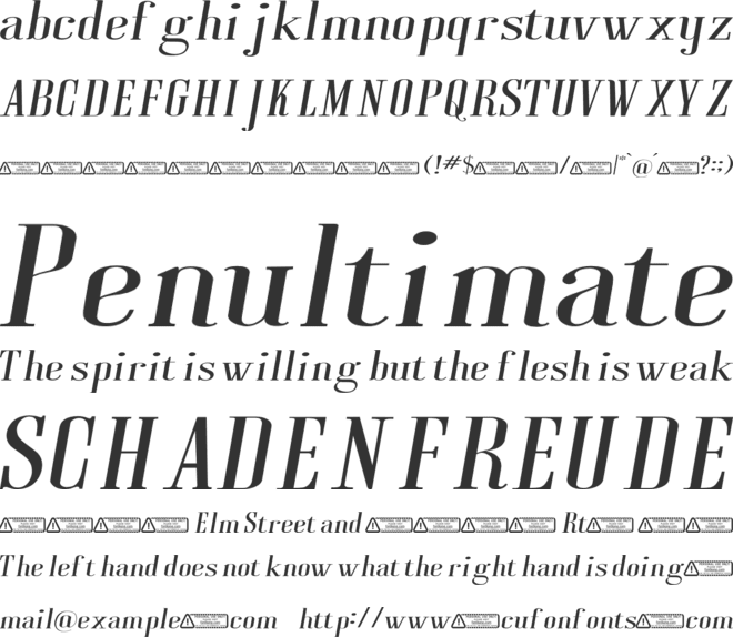 Rumania font preview
