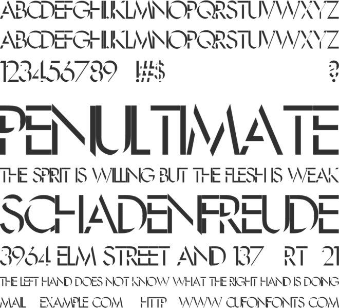 In the Deep font preview