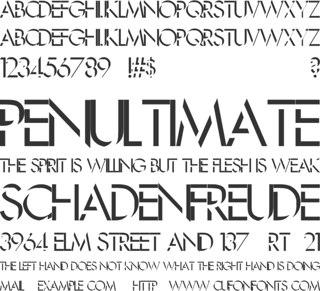 In the Deep font preview