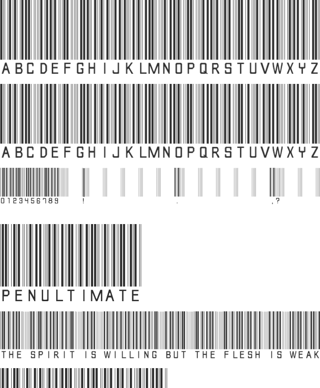 Barcode Font font preview