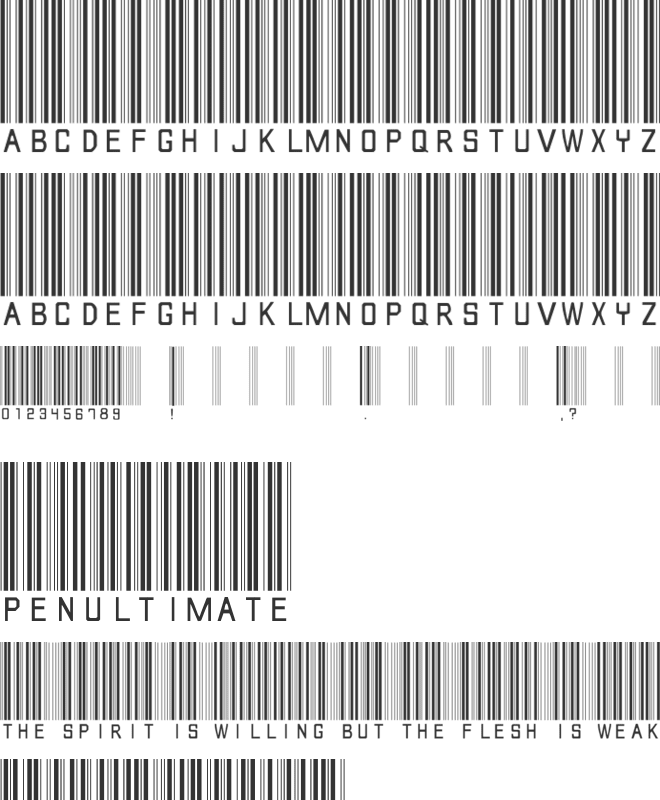 Barcode Font font preview