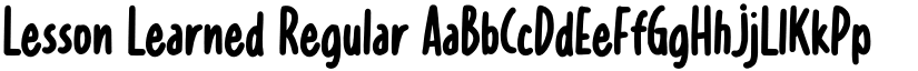 Lesson Learned Regular font