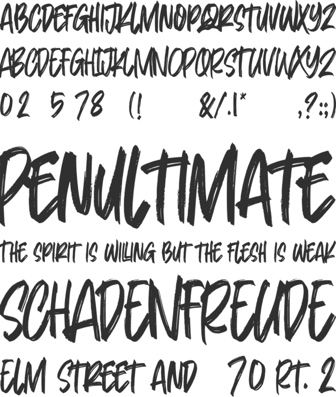 Recess Brush font preview