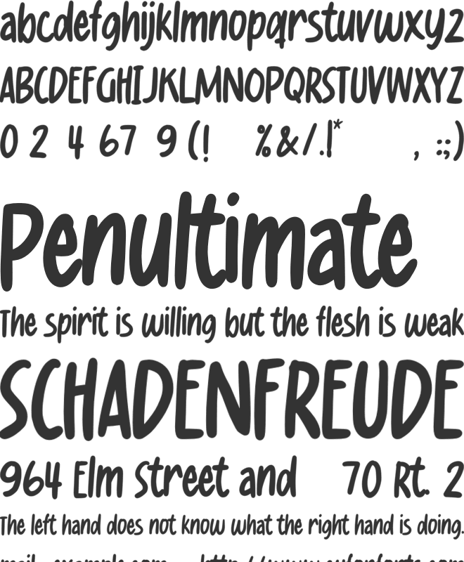 Elfinotes font preview