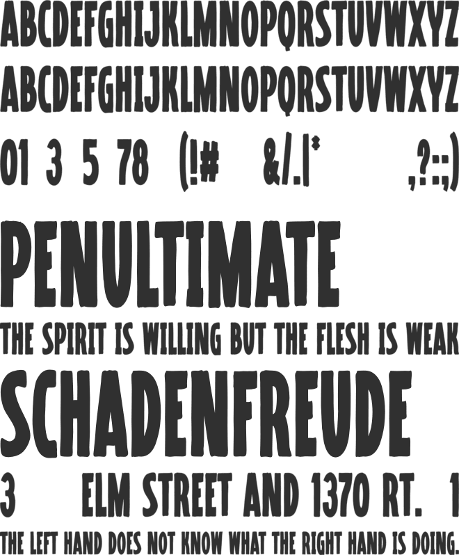 Residual font preview