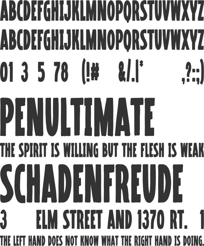 Residual font preview