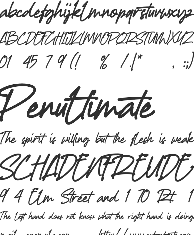 Anthony Writters font preview