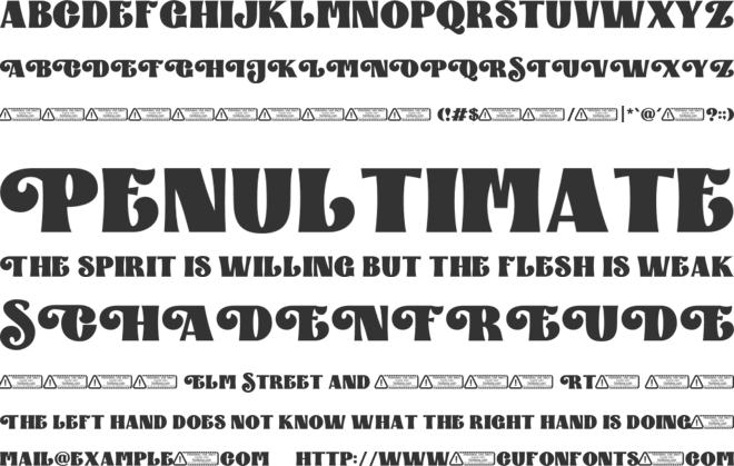 Water Orange font preview