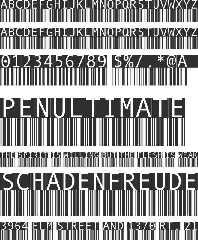 BarMKode-Inverse font preview
