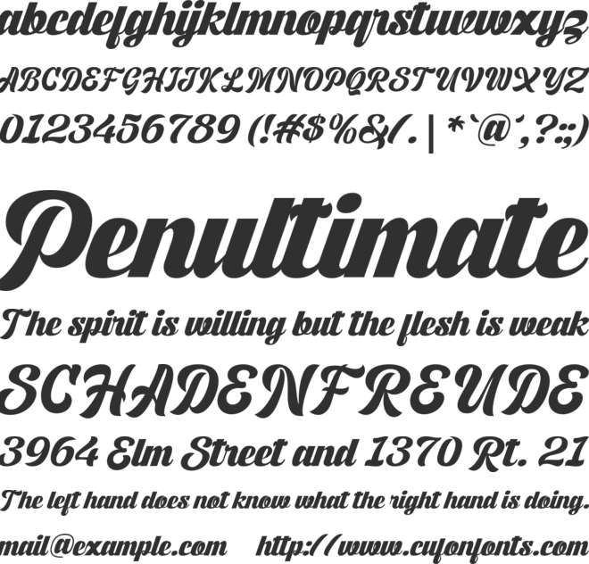 Rushbold font preview