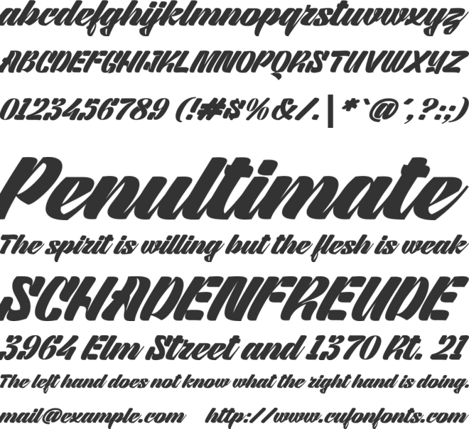 Redshine font preview