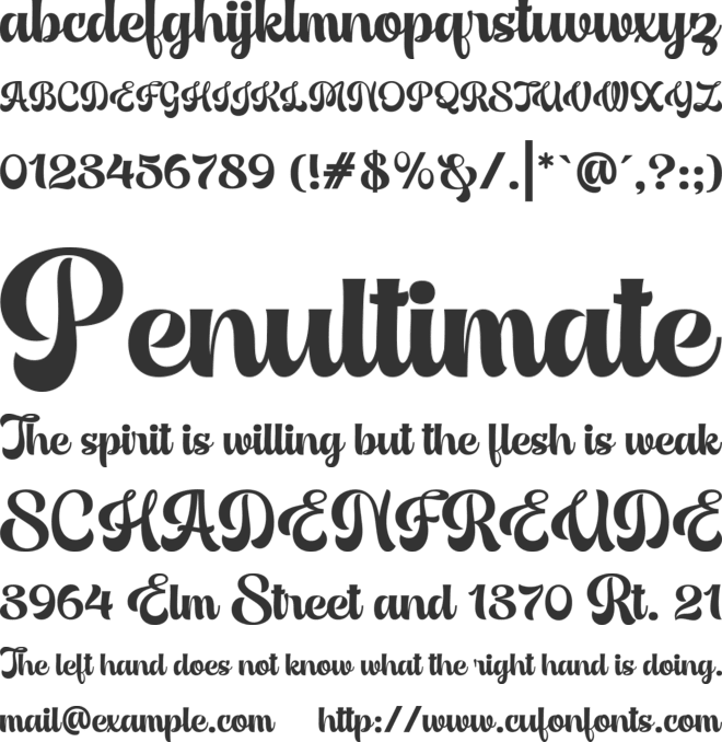 Luna Bella font preview