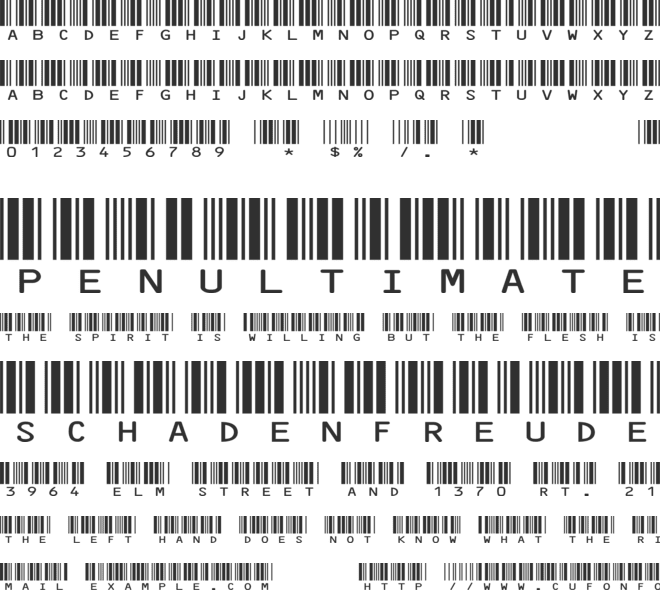 IDAutomationHC39M font preview