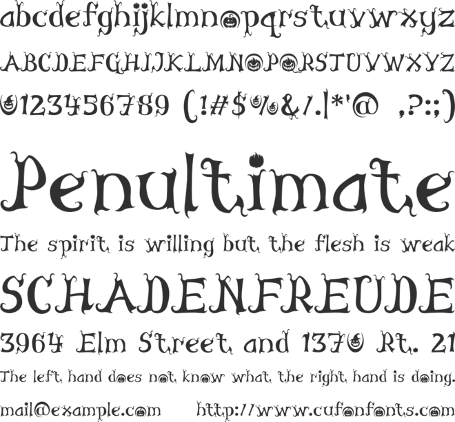 The Hallowed font preview