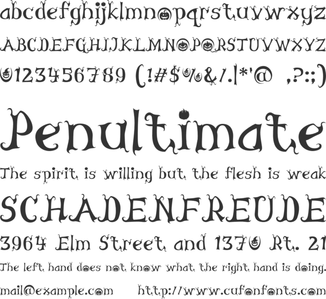 The Hallowed font preview