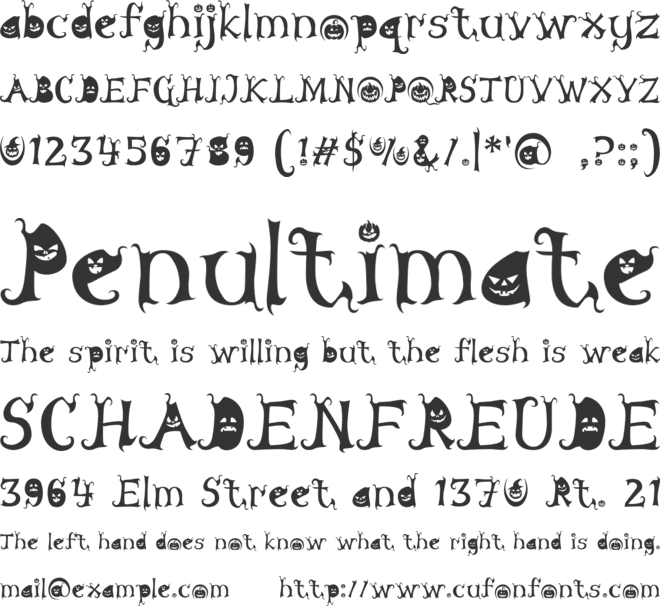 Pumpkin Mania font preview