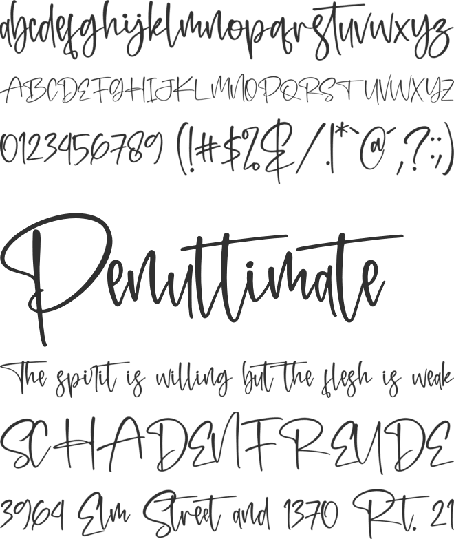 Fitriany font preview