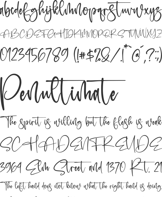 Alisteria font preview