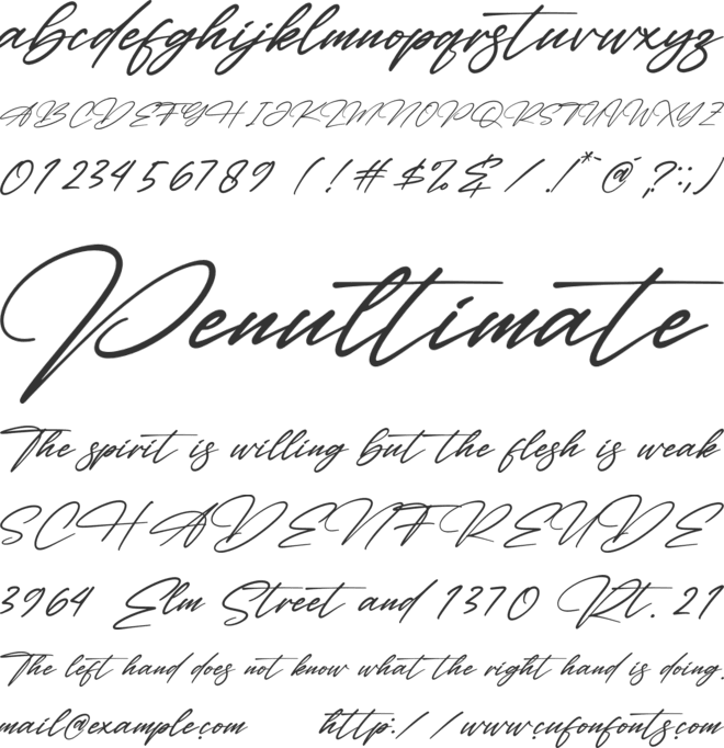 Detinata font preview