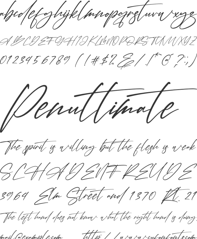 Hondelante Signature font preview